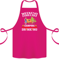 Camping Weekend Forecast Funny Alcohol Beer Cotton Apron 100% Organic Pink