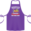 Camping Weekend Forecast Funny Alcohol Beer Cotton Apron 100% Organic Purple
