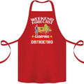 Camping Weekend Forecast Funny Alcohol Beer Cotton Apron 100% Organic Red