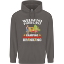 Camping Weekend Forecast Funny Alcohol Beer Mens 80% Cotton Hoodie Charcoal