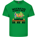 Camping Weekend Forecast Funny Alcohol Beer Mens Cotton T-Shirt Tee Top Irish Green