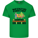 Camping Weekend Forecast Funny Alcohol Beer Mens Cotton T-Shirt Tee Top Irish Green