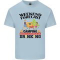 Camping Weekend Forecast Funny Alcohol Beer Mens Cotton T-Shirt Tee Top Light Blue