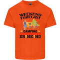Camping Weekend Forecast Funny Alcohol Beer Mens Cotton T-Shirt Tee Top Orange