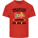 Camping Weekend Forecast Funny Alcohol Beer Mens Cotton T-Shirt Tee Top Red