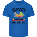 Camping Weekend Forecast Funny Alcohol Beer Mens Cotton T-Shirt Tee Top Royal Blue