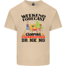 Camping Weekend Forecast Funny Alcohol Beer Mens Cotton T-Shirt Tee Top Sand
