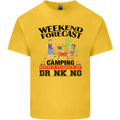 Camping Weekend Forecast Funny Alcohol Beer Mens Cotton T-Shirt Tee Top Yellow