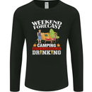 Camping Weekend Forecast Funny Alcohol Beer Mens Long Sleeve T-Shirt Black