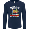 Camping Weekend Forecast Funny Alcohol Beer Mens Long Sleeve T-Shirt Navy Blue
