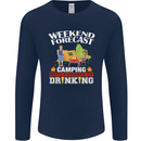 Camping Weekend Forecast Funny Alcohol Beer Mens Long Sleeve T-Shirt Navy Blue