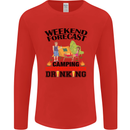 Camping Weekend Forecast Funny Alcohol Beer Mens Long Sleeve T-Shirt Red