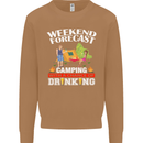 Camping Weekend Forecast Funny Alcohol Beer Mens Sweatshirt Jumper Caramel Latte