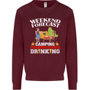 Camping Weekend Forecast Funny Alcohol Beer Mens Sweatshirt Jumper Maroon
