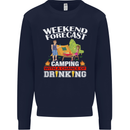 Camping Weekend Forecast Funny Alcohol Beer Mens Sweatshirt Jumper Navy Blue