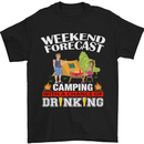 Camping Weekend Forecast Funny Alcohol Beer Mens T-Shirt Cotton Gildan Black