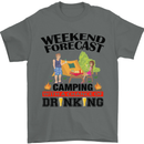 Camping Weekend Forecast Funny Alcohol Beer Mens T-Shirt Cotton Gildan Charcoal