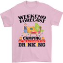 Camping Weekend Forecast Funny Alcohol Beer Mens T-Shirt Cotton Gildan Light Pink