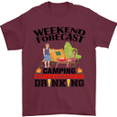 Camping Weekend Forecast Funny Alcohol Beer Mens T-Shirt Cotton Gildan Maroon