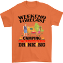 Camping Weekend Forecast Funny Alcohol Beer Mens T-Shirt Cotton Gildan Orange