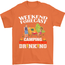 Camping Weekend Forecast Funny Alcohol Beer Mens T-Shirt Cotton Gildan Orange