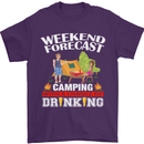 Camping Weekend Forecast Funny Alcohol Beer Mens T-Shirt Cotton Gildan Purple