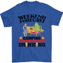 Camping Weekend Forecast Funny Alcohol Beer Mens T-Shirt Cotton Gildan Royal Blue