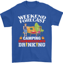 Camping Weekend Forecast Funny Alcohol Beer Mens T-Shirt Cotton Gildan Royal Blue