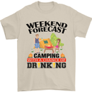 Camping Weekend Forecast Funny Alcohol Beer Mens T-Shirt Cotton Gildan Sand