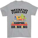 Camping Weekend Forecast Funny Alcohol Beer Mens T-Shirt Cotton Gildan Sports Grey