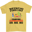 Camping Weekend Forecast Funny Alcohol Beer Mens T-Shirt Cotton Gildan Yellow