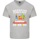 Camping Weekend Forecast Funny Alcohol Beer Mens V-Neck Cotton T-Shirt Sports Grey