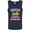 Camping Weekend Forecast Funny Alcohol Beer Mens Vest Tank Top Navy Blue