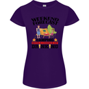 Camping Weekend Forecast Funny Alcohol Beer Womens Petite Cut T-Shirt Purple