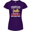 Camping Weekend Forecast Funny Alcohol Beer Womens Petite Cut T-Shirt Purple