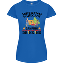 Camping Weekend Forecast Funny Alcohol Beer Womens Petite Cut T-Shirt Royal Blue