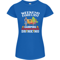 Camping Weekend Forecast Funny Alcohol Beer Womens Petite Cut T-Shirt Royal Blue