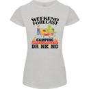 Camping Weekend Forecast Funny Alcohol Beer Womens Petite Cut T-Shirt Sports Grey