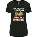 Camping Weekend Forecast Funny Alcohol Beer Womens Wider Cut T-Shirt Black