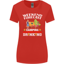 Camping Weekend Forecast Funny Alcohol Beer Womens Wider Cut T-Shirt Red
