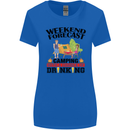 Camping Weekend Forecast Funny Alcohol Beer Womens Wider Cut T-Shirt Royal Blue