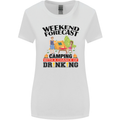 Camping Weekend Forecast Funny Alcohol Beer Womens Wider Cut T-Shirt White