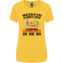 Camping Weekend Forecast Funny Alcohol Beer Womens Wider Cut T-Shirt Yellow