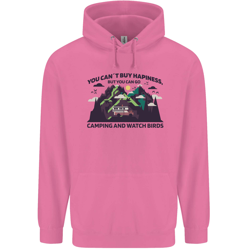 Camping & Bird Watching Funny Childrens Kids Hoodie Azalea