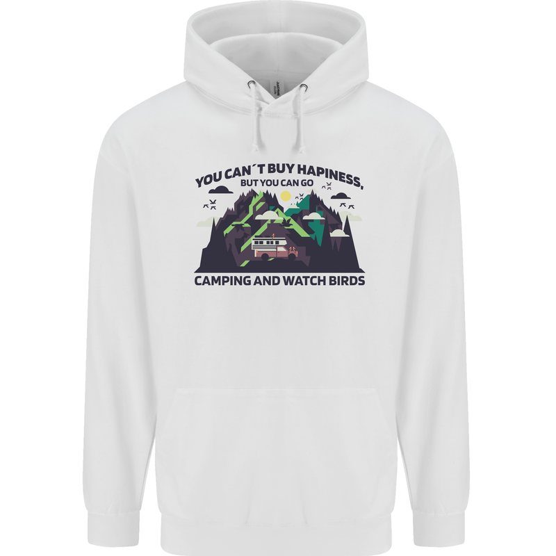 Camping & Bird Watching Funny Childrens Kids Hoodie White