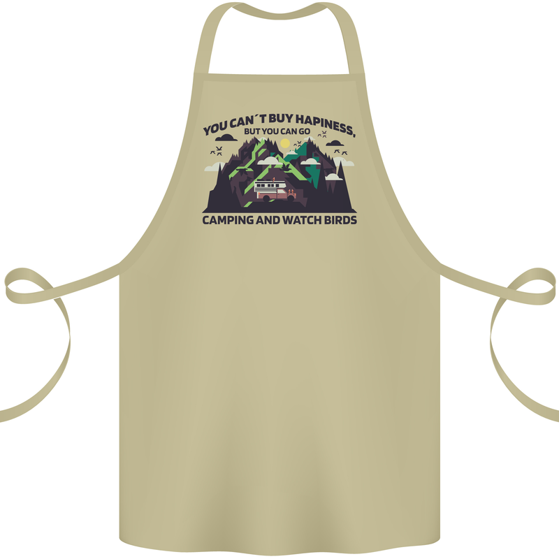 Camping & Bird Watching Funny Cotton Apron 100% Organic Khaki
