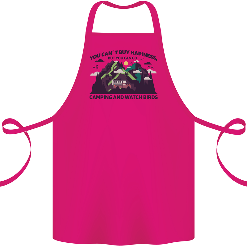 Camping & Bird Watching Funny Cotton Apron 100% Organic Pink