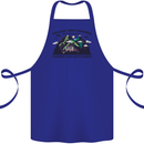 Camping & Bird Watching Funny Cotton Apron 100% Organic Royal Blue