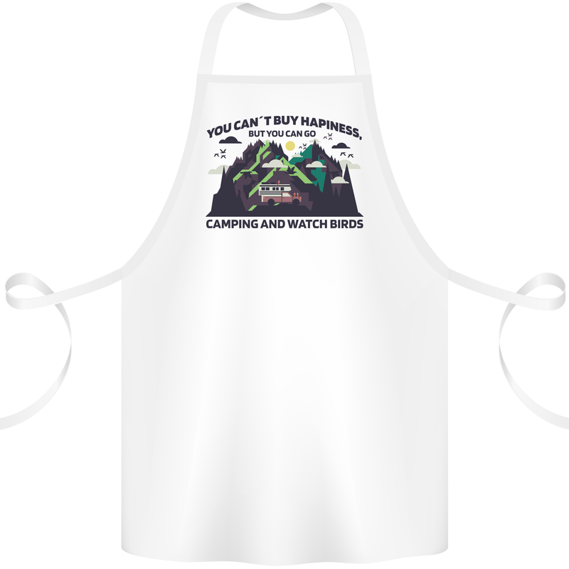 Camping & Bird Watching Funny Cotton Apron 100% Organic White