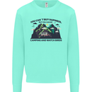 Camping & Bird Watching Funny Kids Sweatshirt Jumper Peppermint